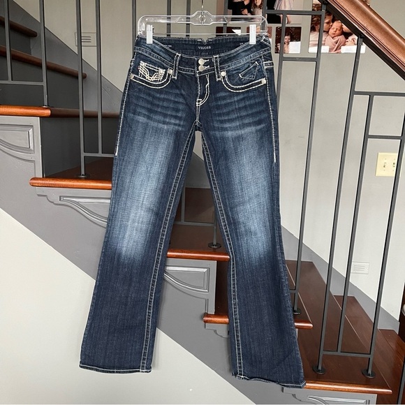 Vigoss The New York Bootcut Jeans flap pocket size 1/2 length 33 GUC - Picture 1 of 11
